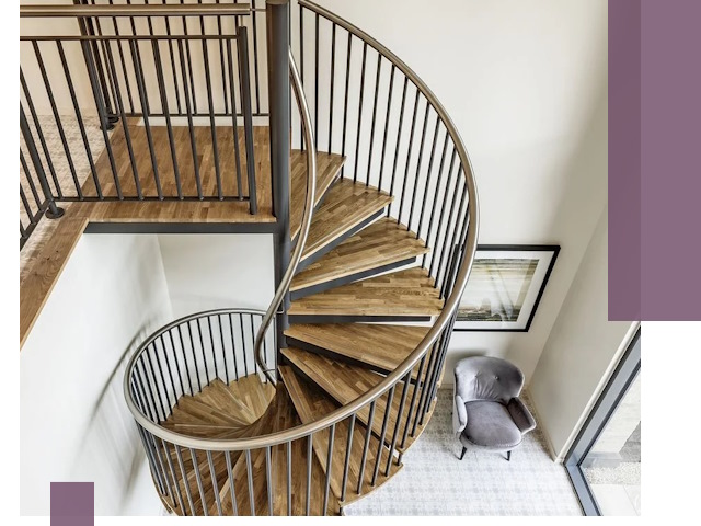 Монтаж винтовых лестниц под ключ в Владивостоке за 1 этап работ