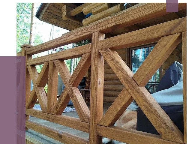 Деревянные перила под ключ в Владивостоке от 7625 руб. 