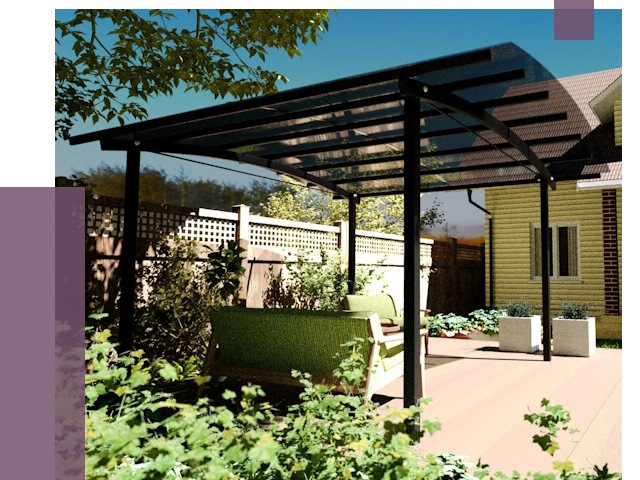 Навесы для террасы в Владивостоке от 12962 руб. под ключ | ПРОЛЁТ-Влд