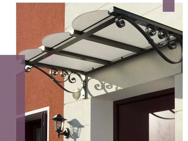 Односкатные козырьки в Владивостоке от 8336 руб.  | ПРОЛЁТ-Влд