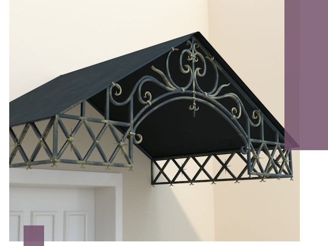 Двускатные металлические козырьки под ключ в Владивостоке